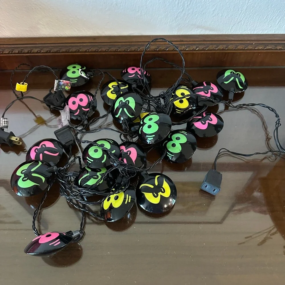 Colorful Monster Eye Novelty String Lights Halloween Decor Pink Green Yellow